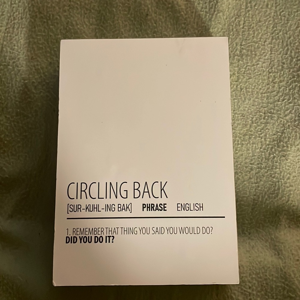 Wall Decor “Circling Back- definition” 5x7in Black and White